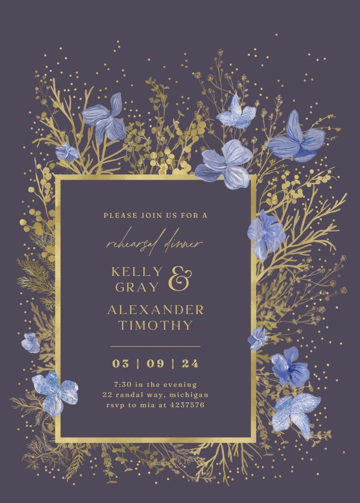 Wintry foliage - rehearsal dinner party invitation
